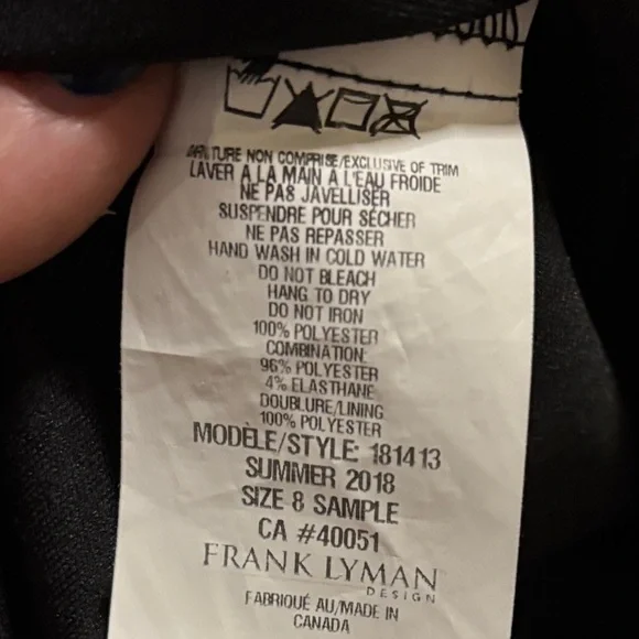 Frank Lyman Design Dress Black and White Floral detail 8 - Picture 5 of 5